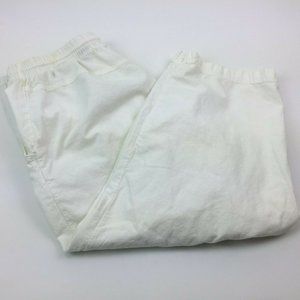 Erica Women's White Elastic Waist Shorts Stretch 100% Cotton Large